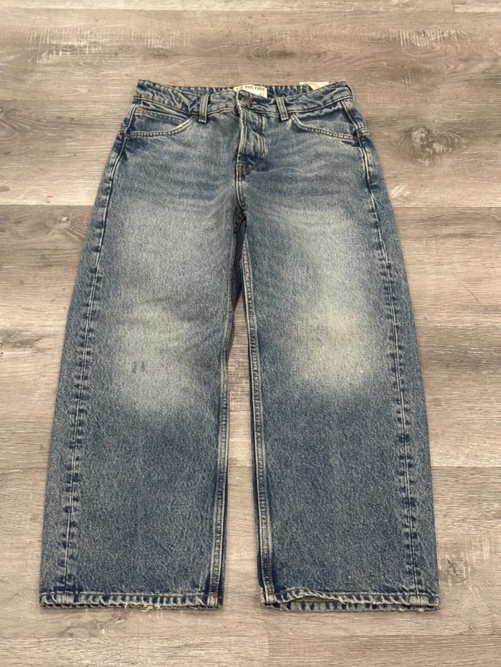 We The Free People Jeans Deep Trance Mid Rise Dropped Boyfriend NWT 25